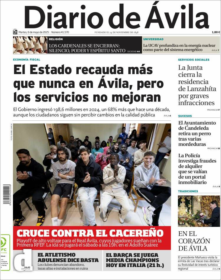 Portada de Diario de Ávila (España)