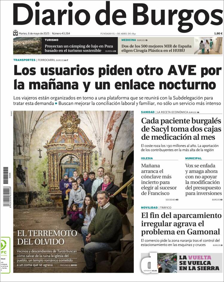 Portada de Diario de Burgos (España)
