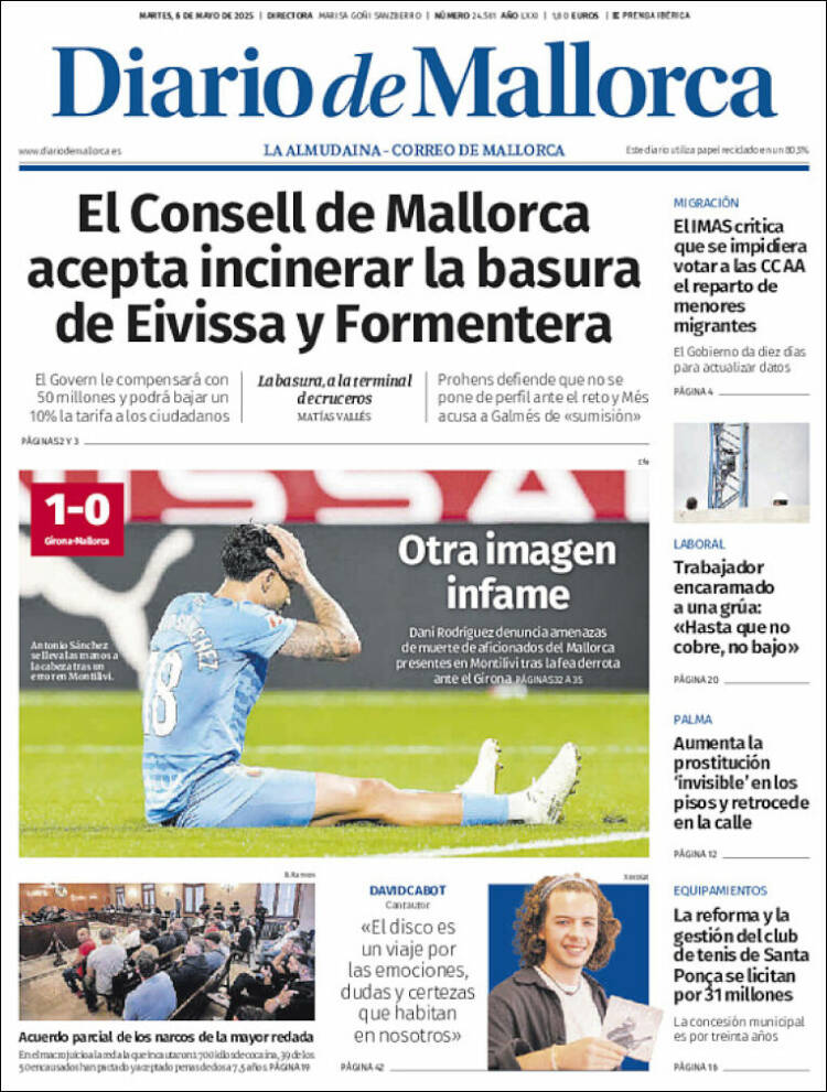 Portada de Diario de Mallorca (España)