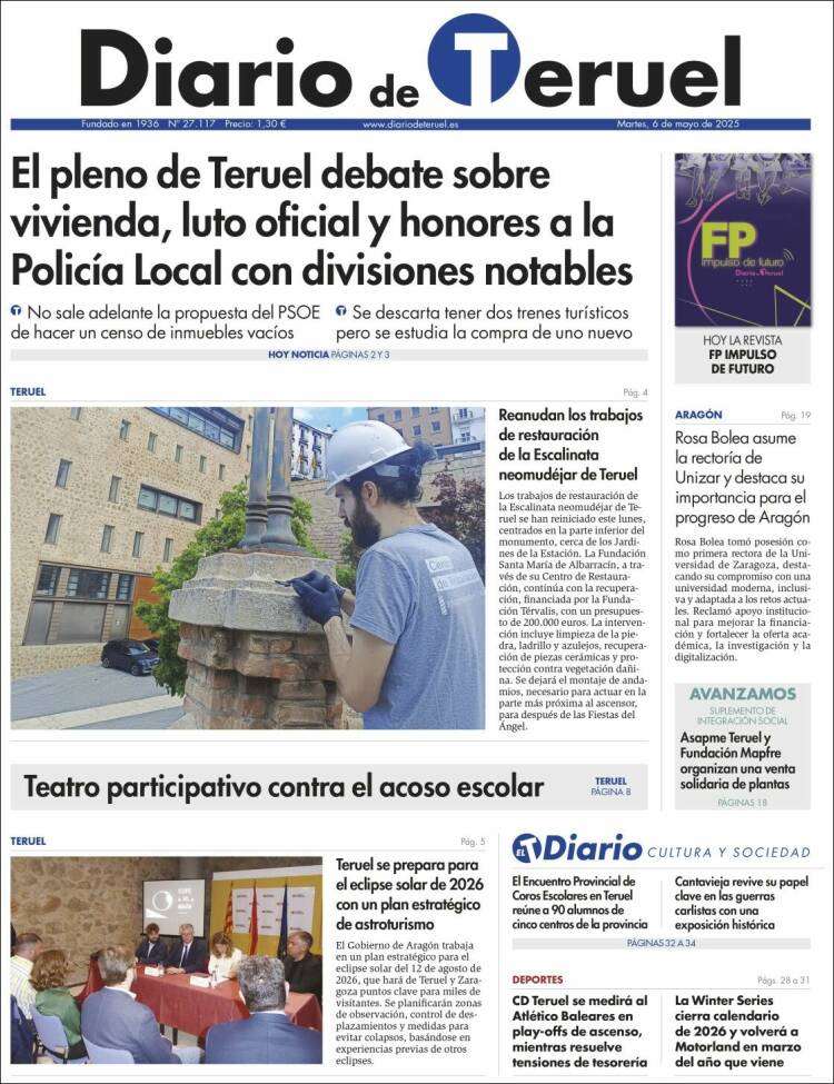 Portada de Diario de Teruel (España)