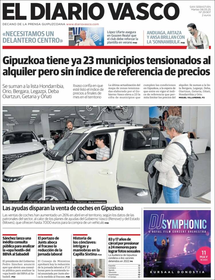 Portada de Diario Vasco (España)