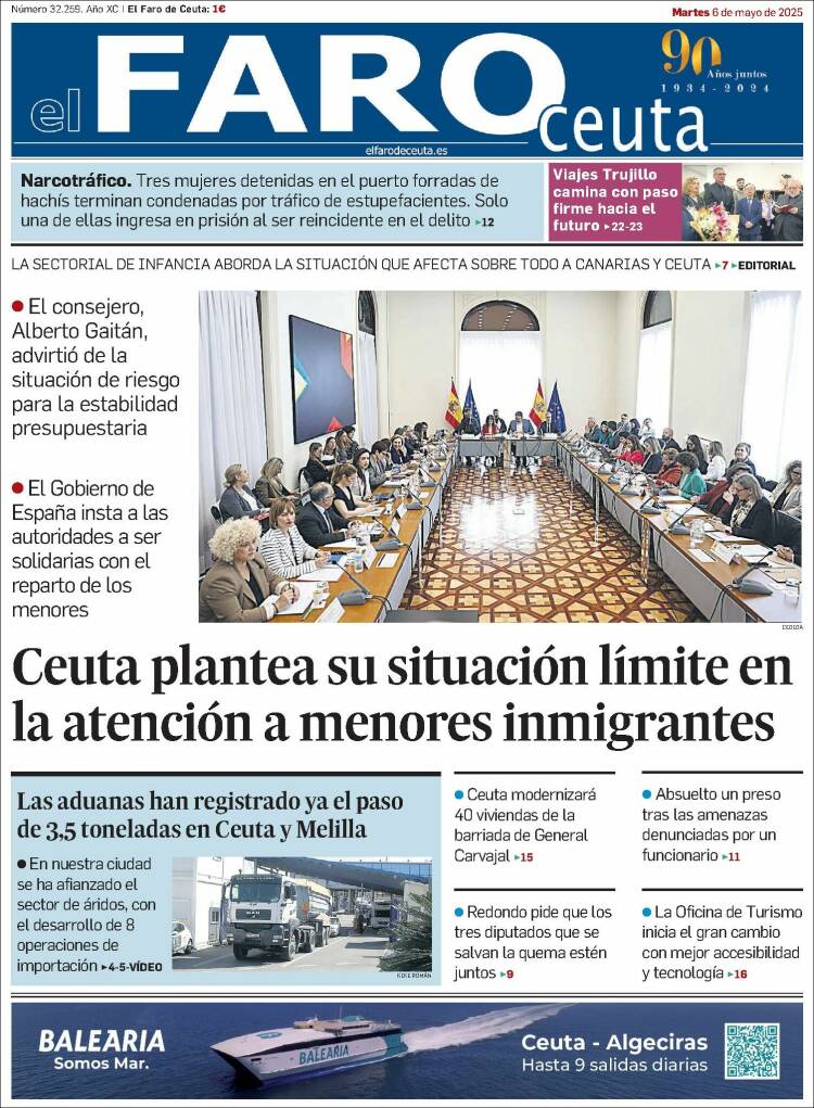 Portada de El Faro de Ceuta (España)