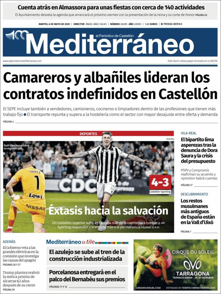 Portada de El Periódico Mediterraneo (España)
