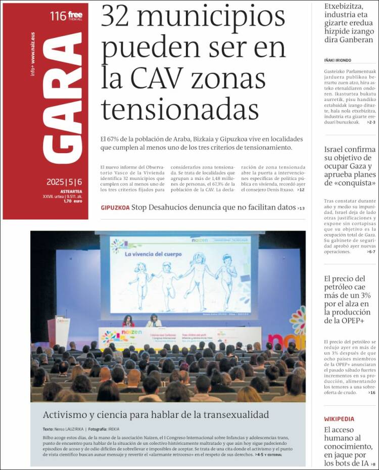 Portada de Gara (España)