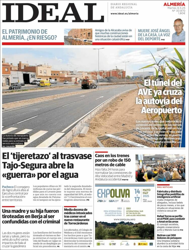 Portada de Ideal Almeria (España)