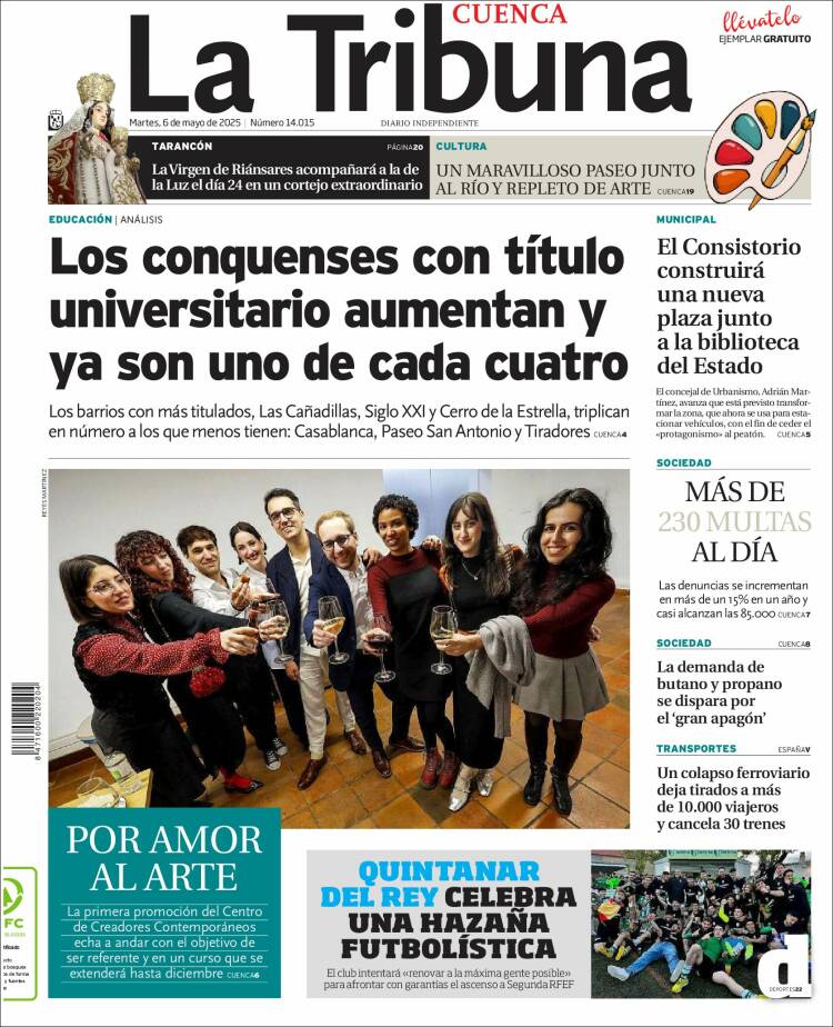 Portada de La Tribuna de Cuenca (España)