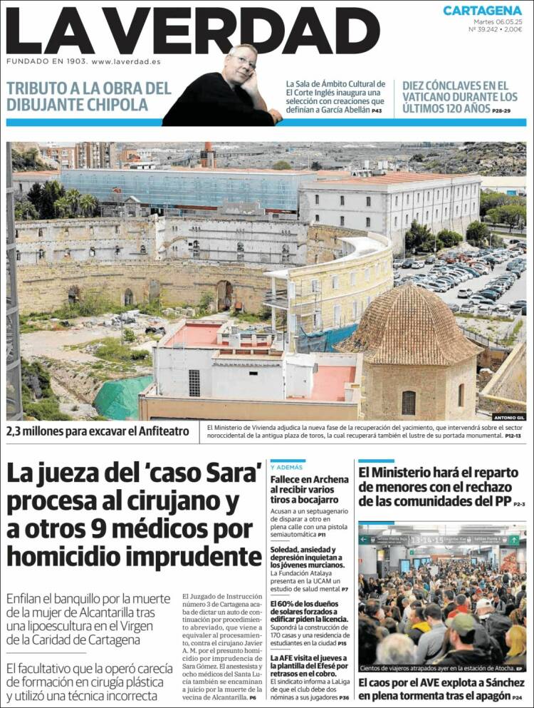 Portada de La Verdad de Cartagena (España)