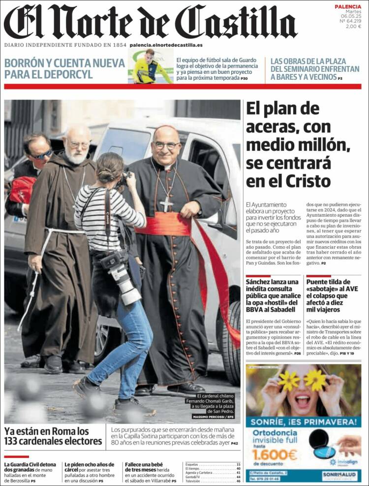 Portada de Norte de Castilla - Palencia (España)