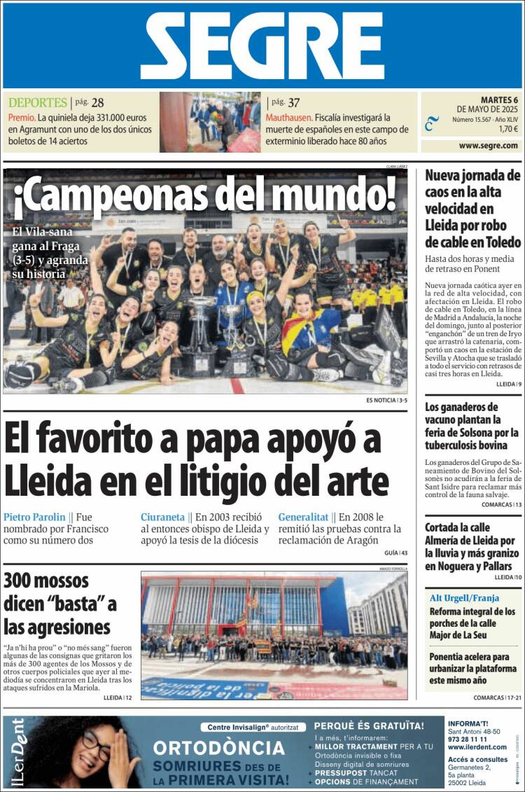 Portada de Segre  (España)