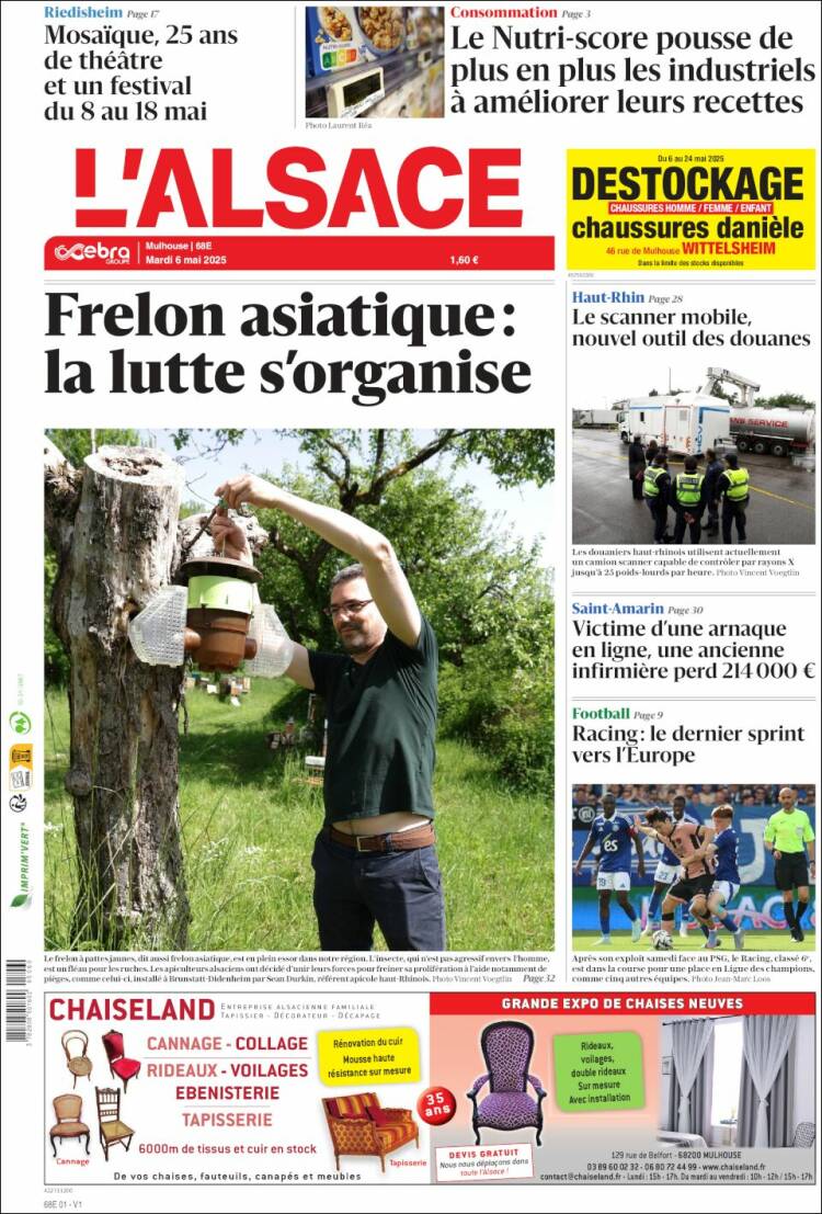 Portada de Journal L'Alsace (France)