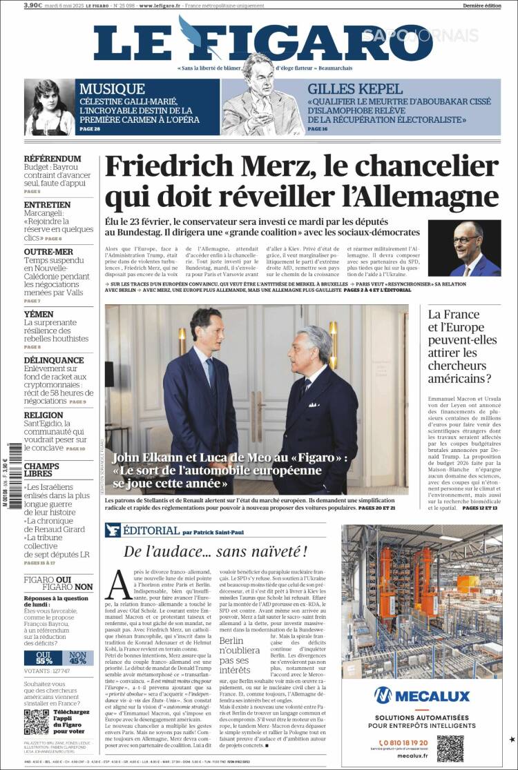 Portada de Le Figaro (France)