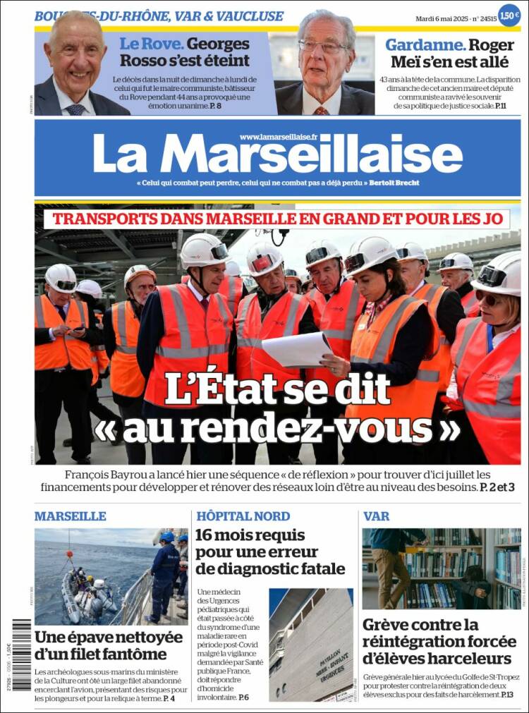 Portada de La Marseillaise (Francia)