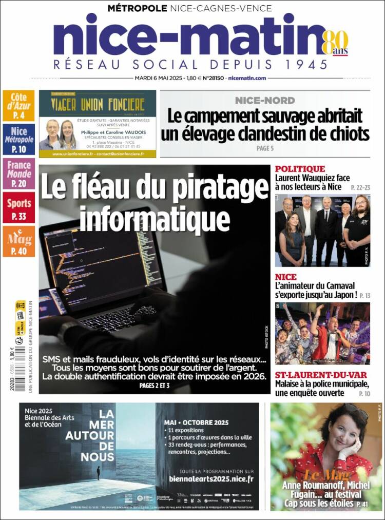 Portada de Nice-Matin (Francia)