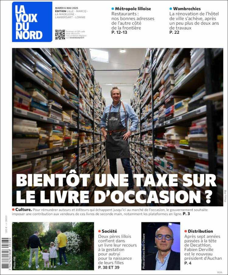 Portada de La Voix du Nord (Francia)