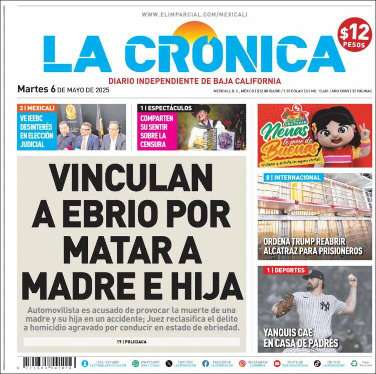 Portada de La Crónica de Baja California (México)