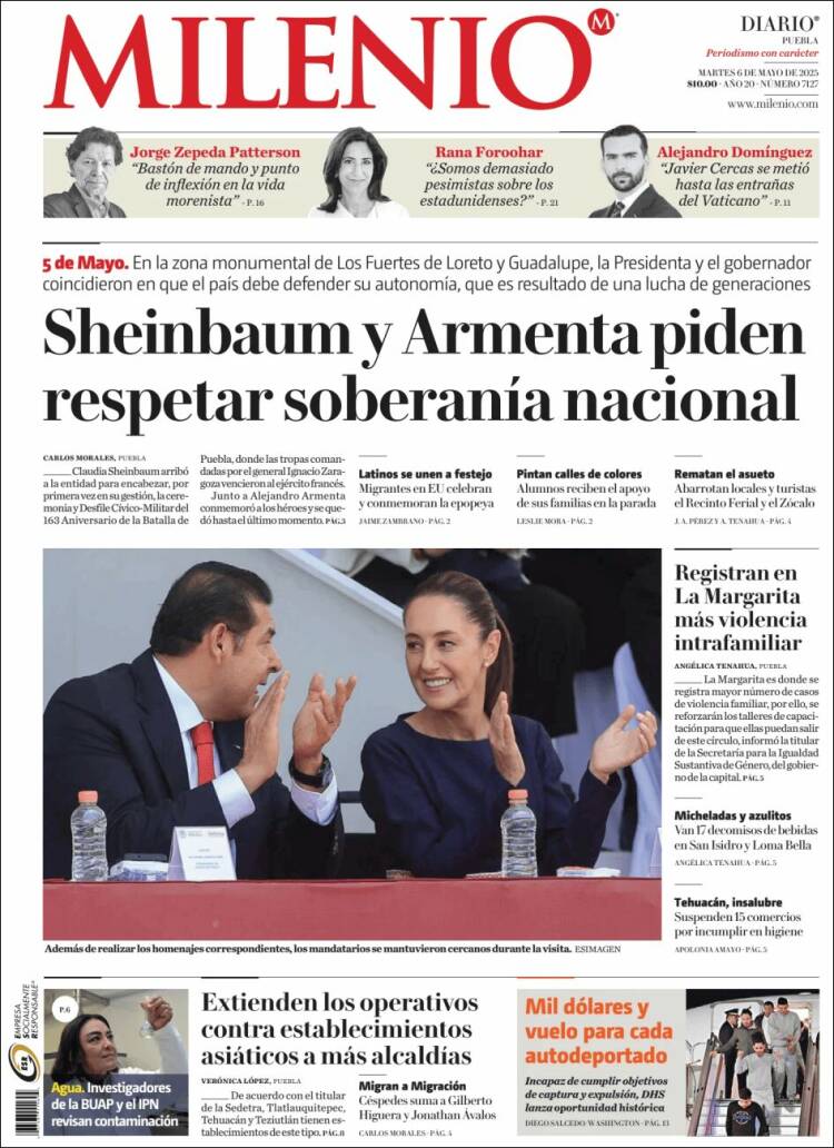 Portada de Milenio de Puebla (México)