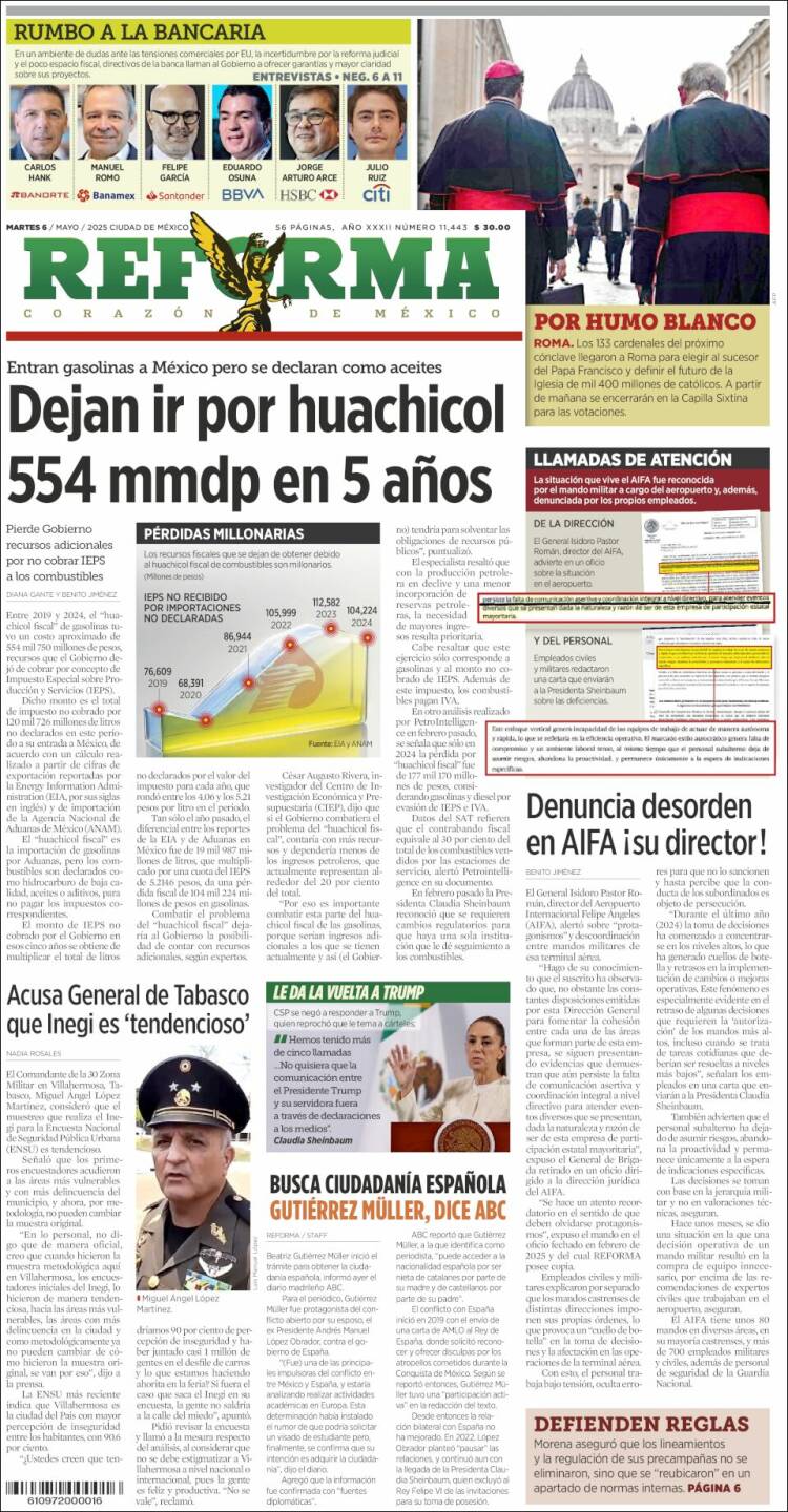 Portada de Reforma (México)