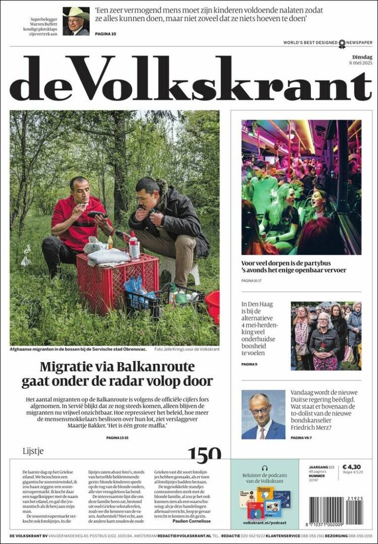 Portada de De Volkskrant (Países Bajos)