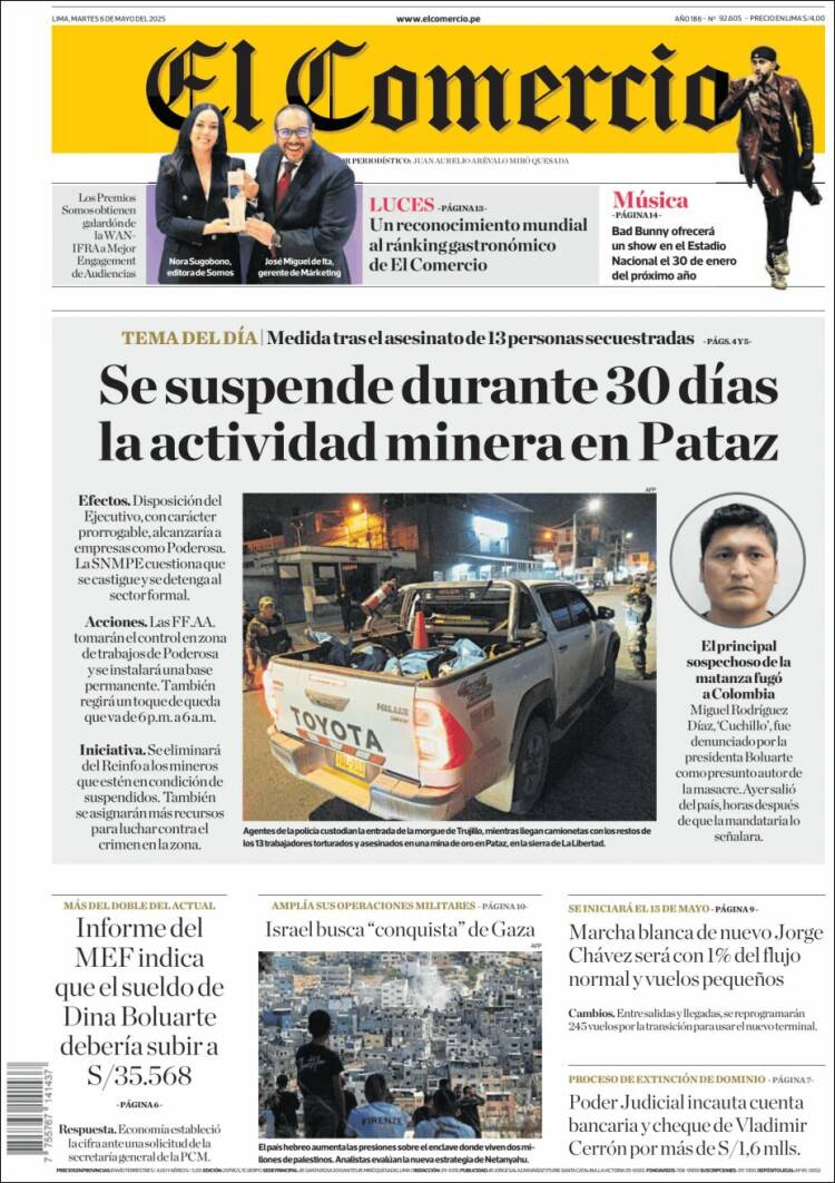 Portada de El Comercio (Peru)