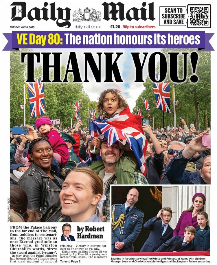 Portada de Daily Mail (Reino Unido)