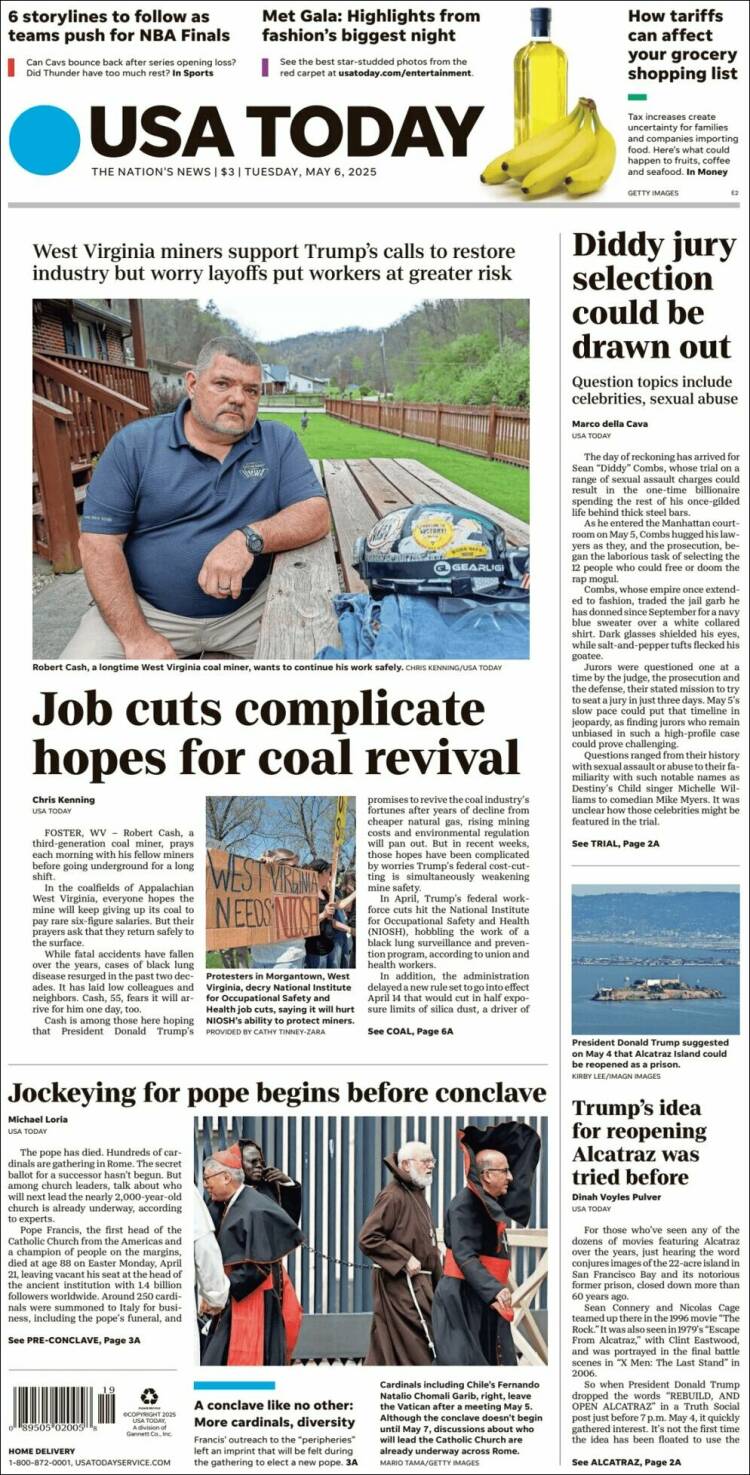 Portada de USA Today (USA)