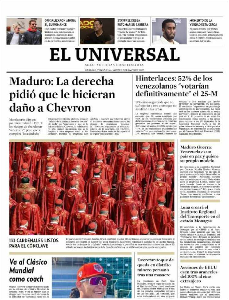 Portada de Universal (Venezuela)