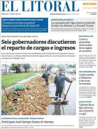 Portada de Diario El Litoral (Argentina)
