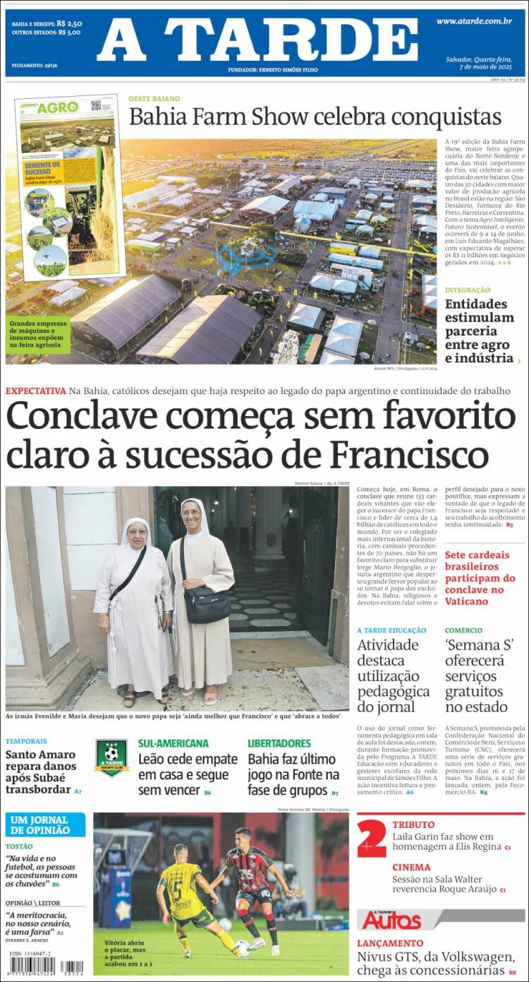 Portada de Diário A Tarde (Brasil)