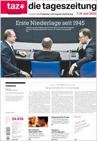 Portada de Die Tageszeitung (Germany)