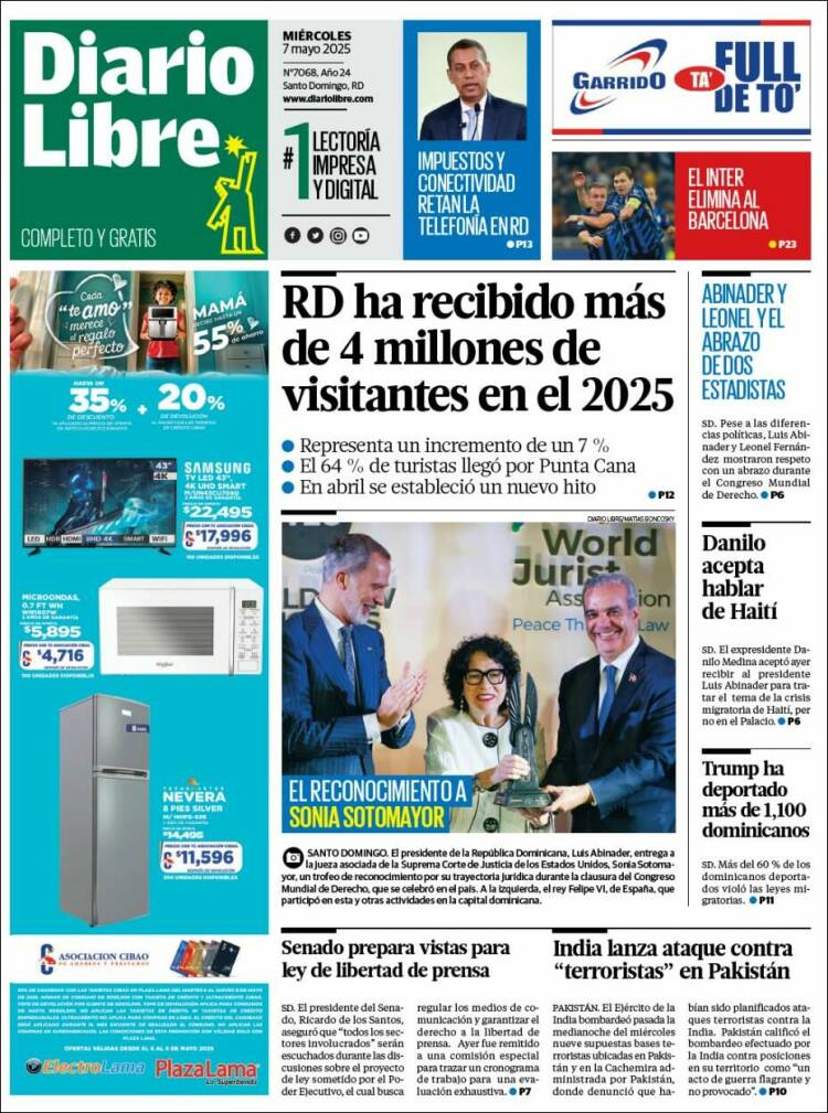 Portada de Diario Libre (Dominican Rep.)