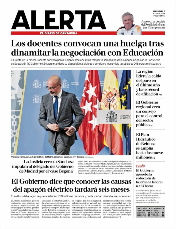Portada de Alerta - El Diario de Cantabria (España)