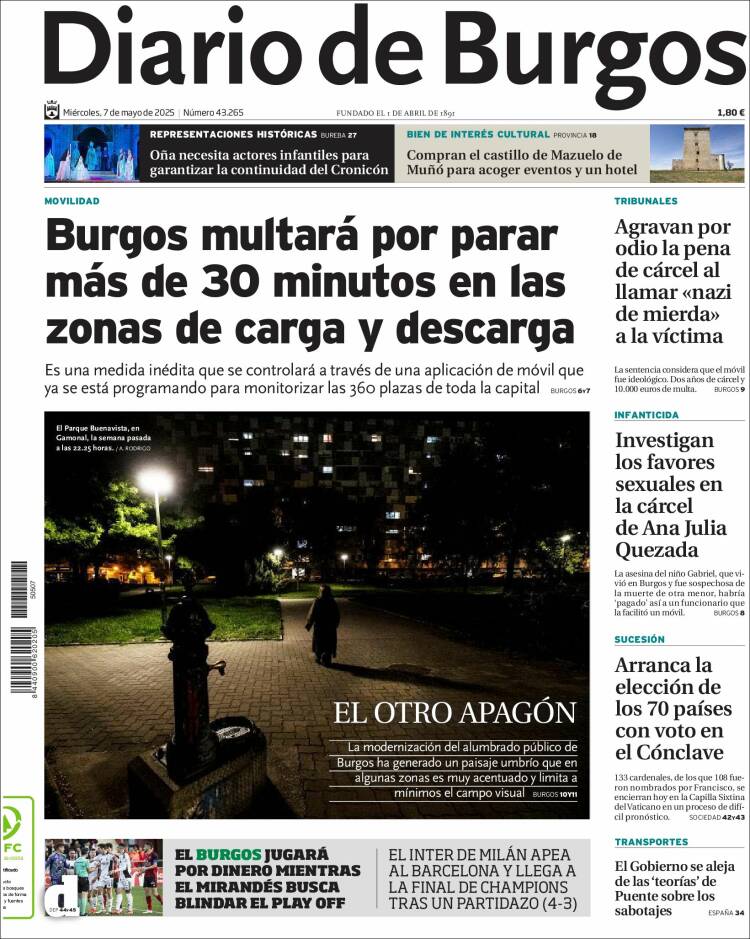 Portada de Diario de Burgos (España)