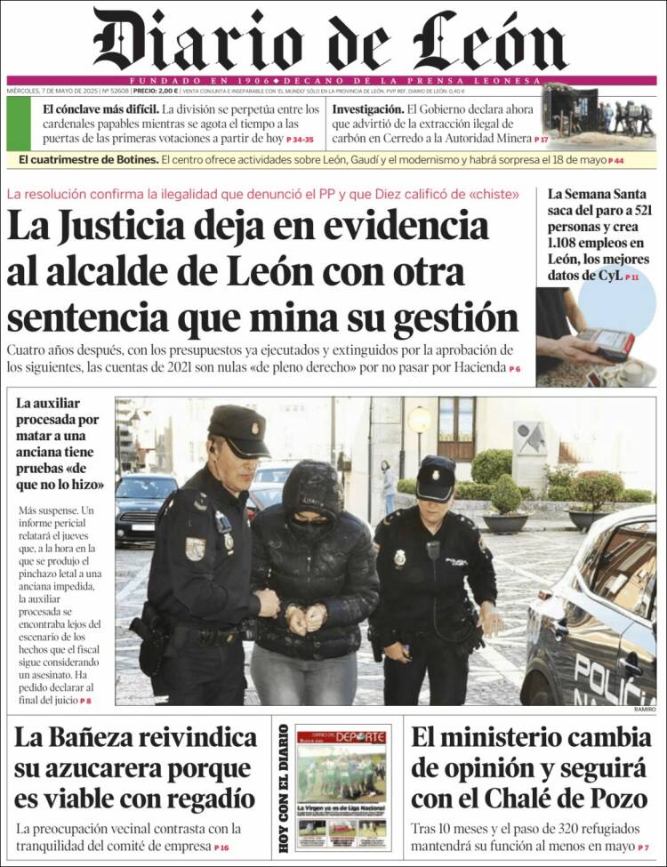 Portada de Diario de León (España)