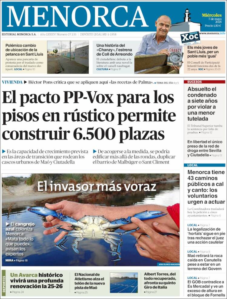 Portada de Menorca - Diario Insular (España)