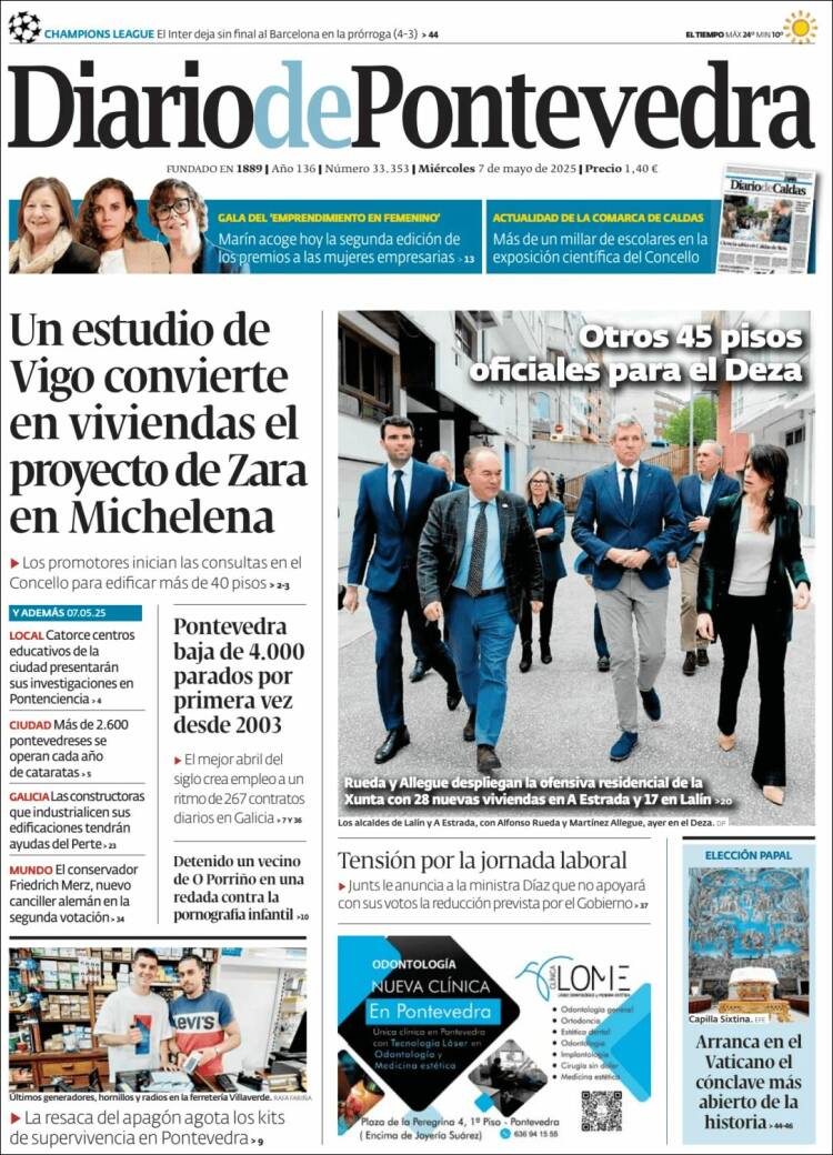 Portada de Diario de Pontevedra (España)