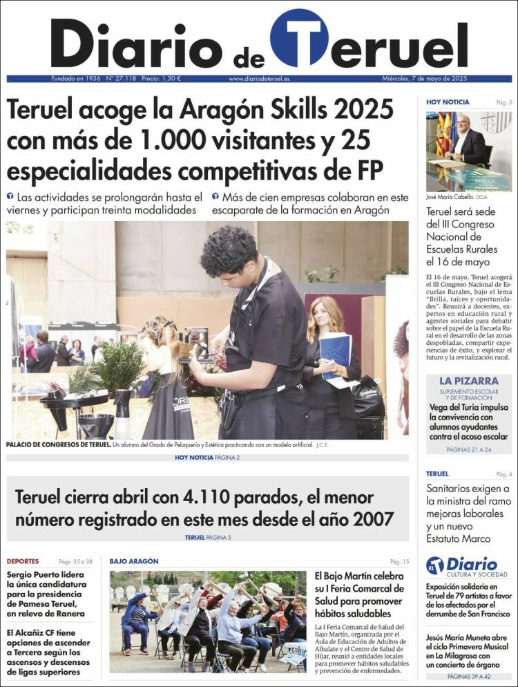 Portada de Diario de Teruel (España)