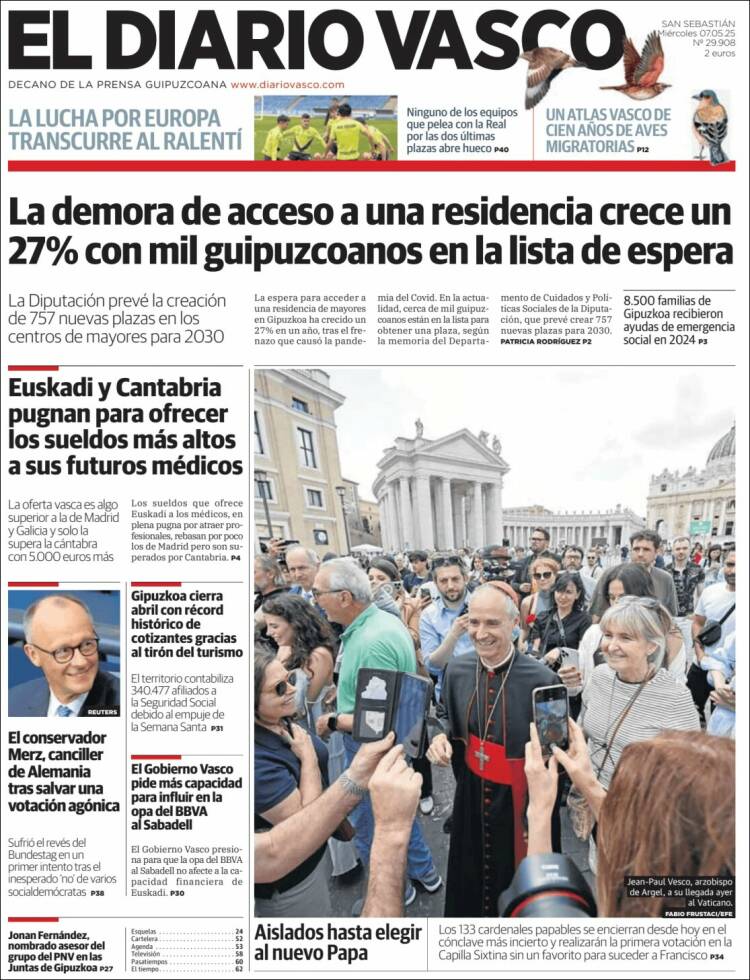 Portada de Diario Vasco (España)
