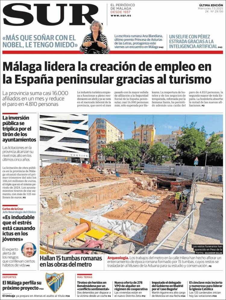 Portada de Diario el Sur (España)
