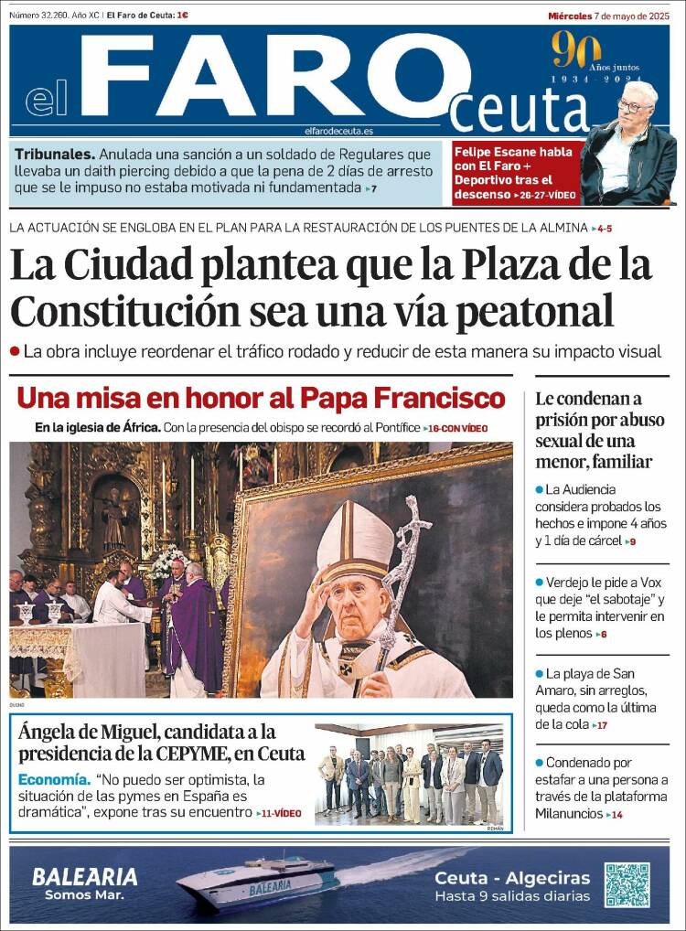 Portada de El Faro de Ceuta (España)