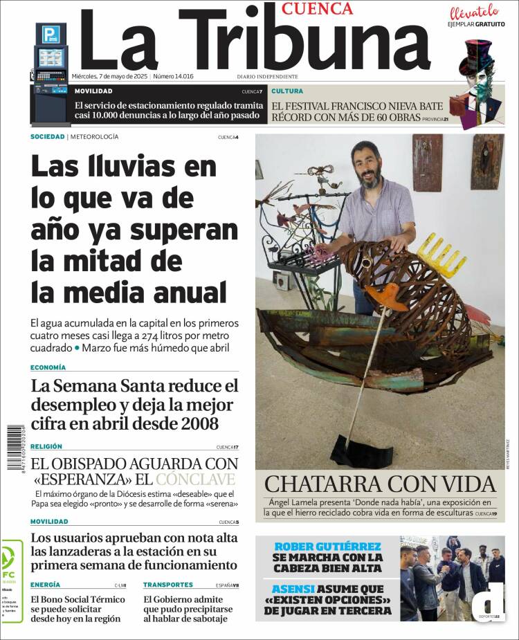 Portada de La Tribuna de Cuenca (España)