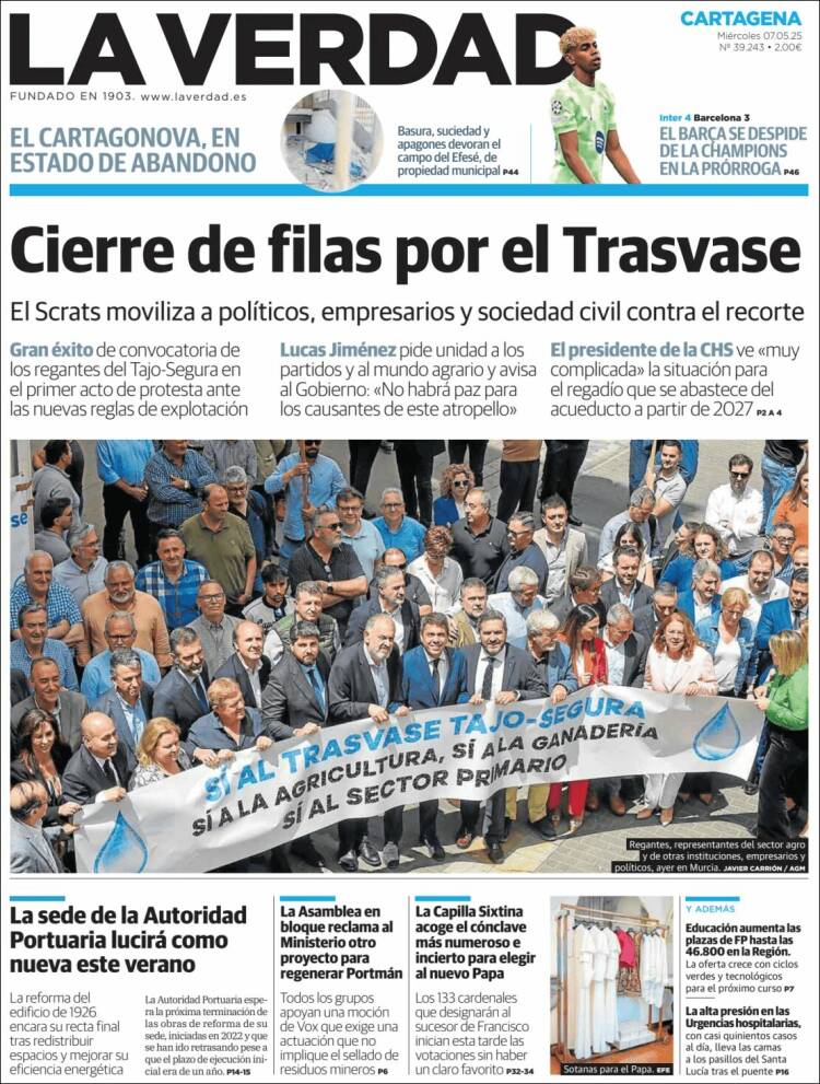 Portada de La Verdad de Cartagena (España)