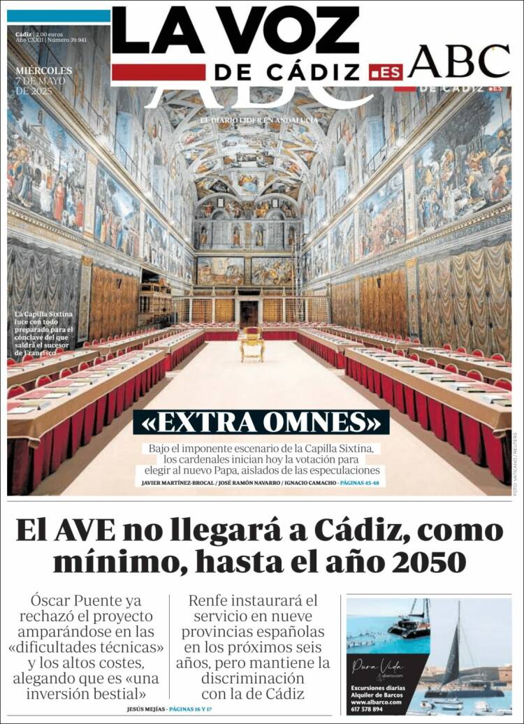 Portada de La Voz de Cádiz (España)