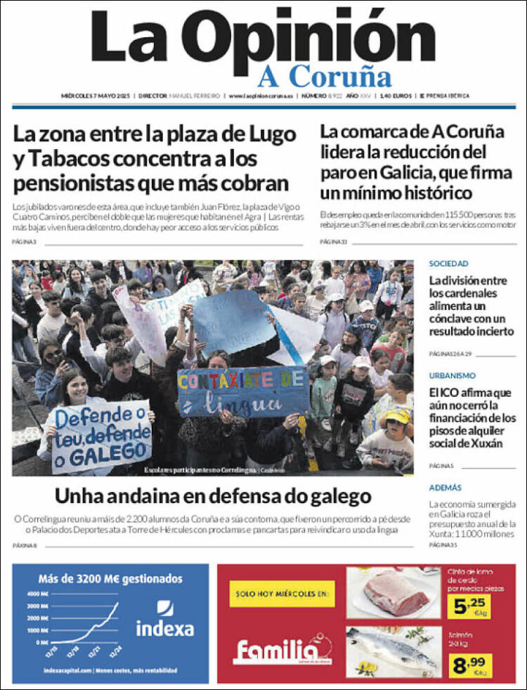 Portada de La Opinión de A Coruña (España)