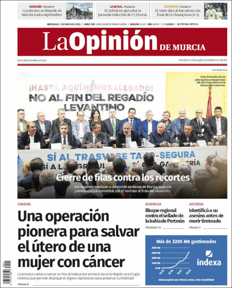 Portada de La Opinión de Murcia (España)