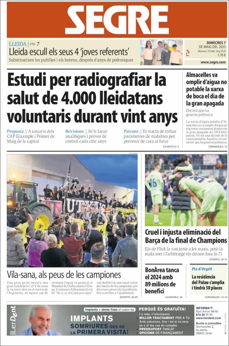 Portada de Segre (España)