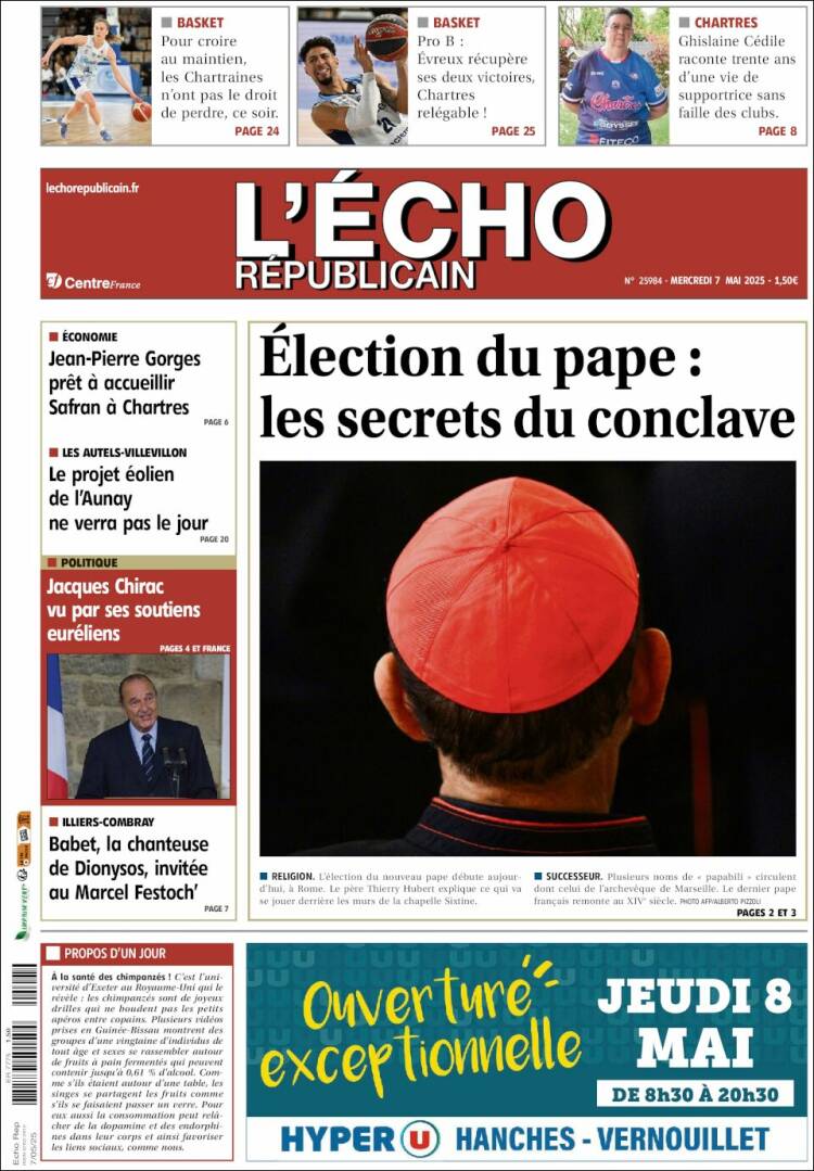 Portada de L'Echo Républicain (Francia)