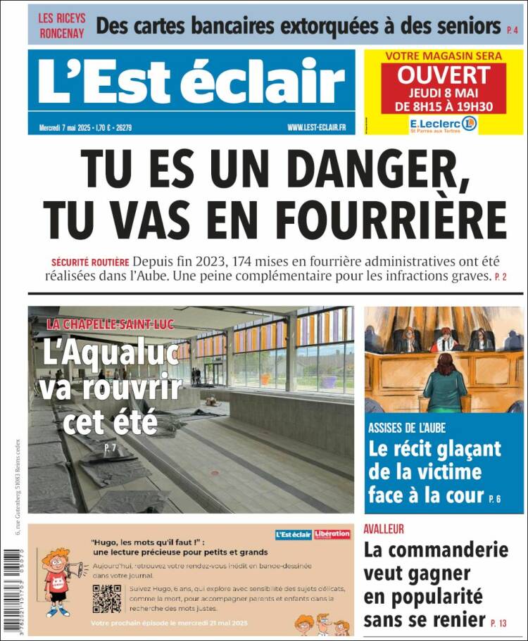 Portada de L'Est Eclair (Francia)