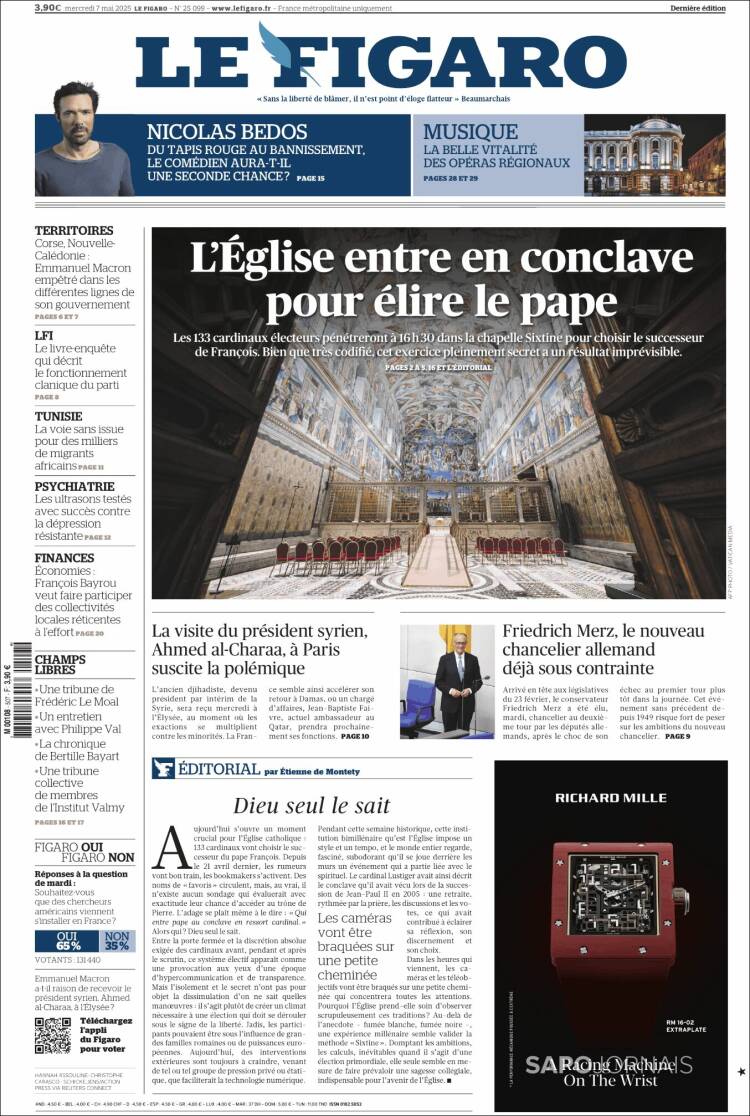 Portada de Le Figaro (Francia)