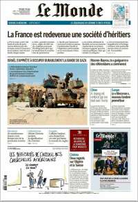 Portada de Le Monde (France)