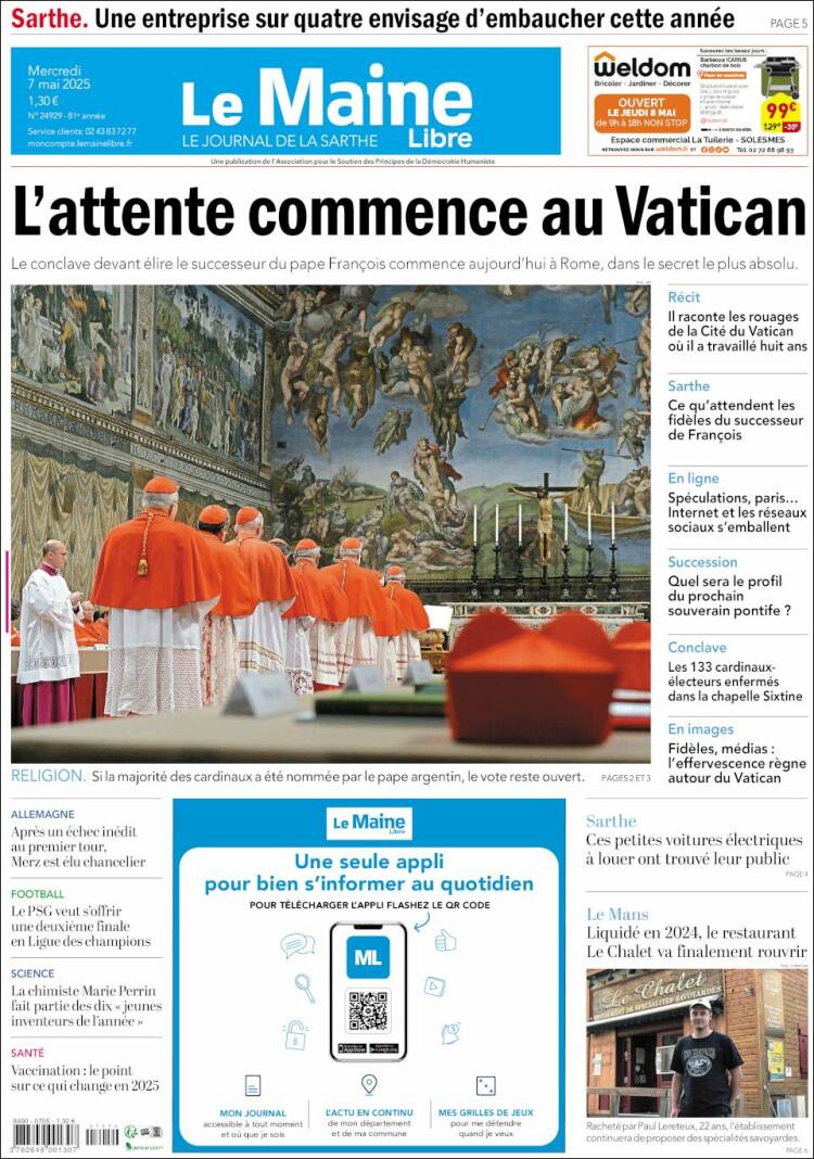 Portada de Le Maine Libre (Francia)